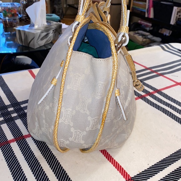 Authentic Celine Croc Embossed Triomphe bittersweet hobo bag - Picture 3 of 12